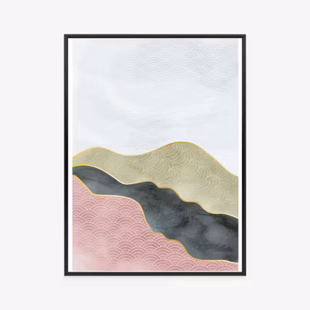 Poster med ram - Abstract geometric mountain
