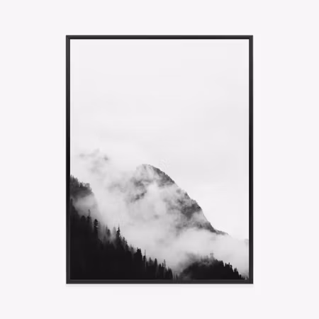 Poster med ram - Black and white landscape of a