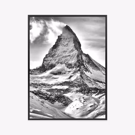 Poster med ram - Swiss alps black and white