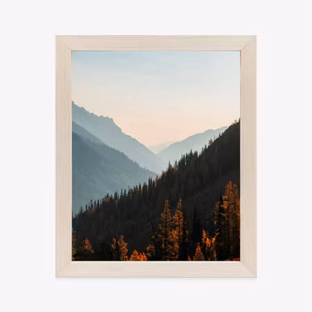 Poster med ram - Mountain view at sunset