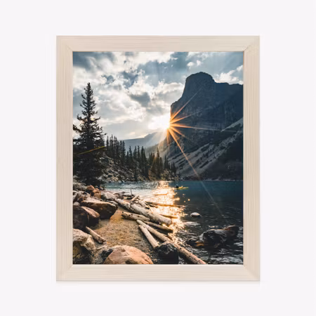 Poster med ram - Sunrise over moraine mountain