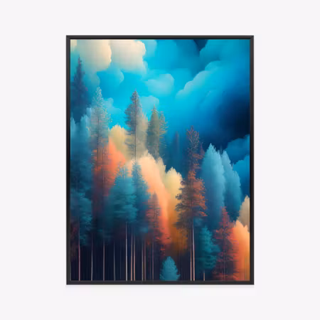 Poster med ram - Colorful forest abstraction