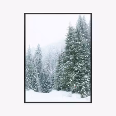 Poster med ram - Fir forest in snow winter