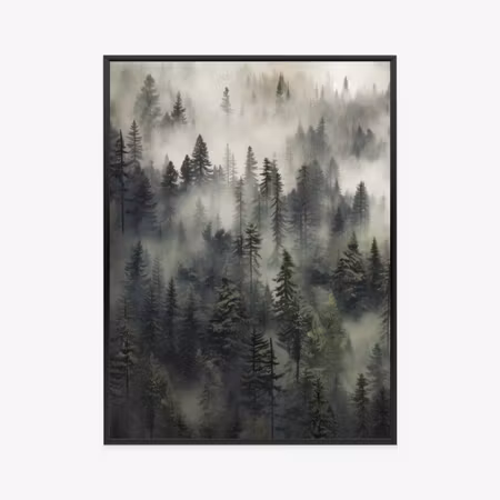 Poster med ram - Mountain hills covered with