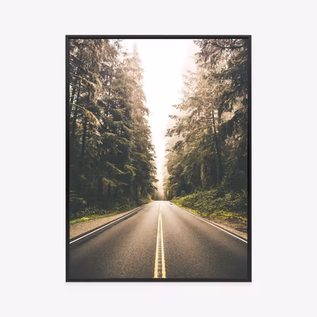 Poster med ram - A road in the forest