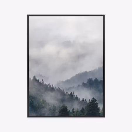 Poster med ram - Trees on mountain hills in the
