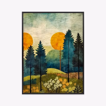 Poster med ram - Abstract forest landscape