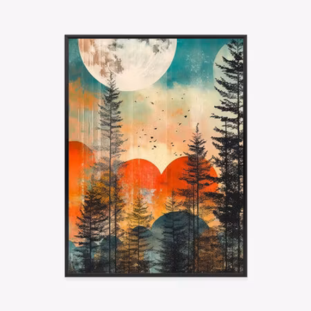 Poster med ram - Grunge abstract landscape with