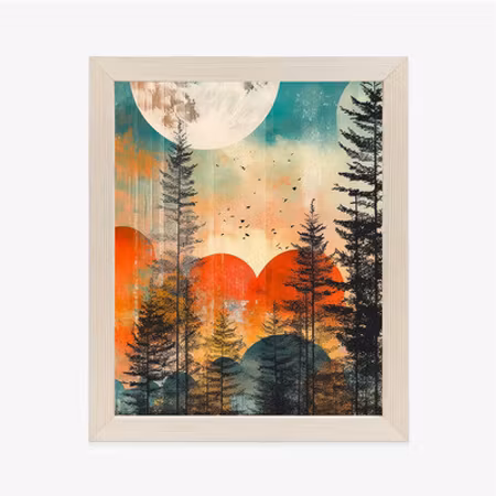 Poster med ram - Grunge abstract landscape with