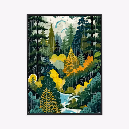 Poster med ram - Abstract forest landscape and