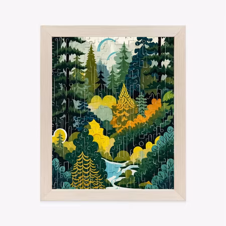 Poster med ram - Abstract forest landscape and