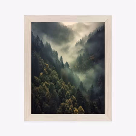 Poster med ram - Forest covered mountain hills