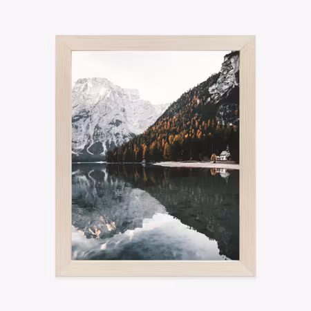 Poster med ram - Autumn forest on a mountain lake