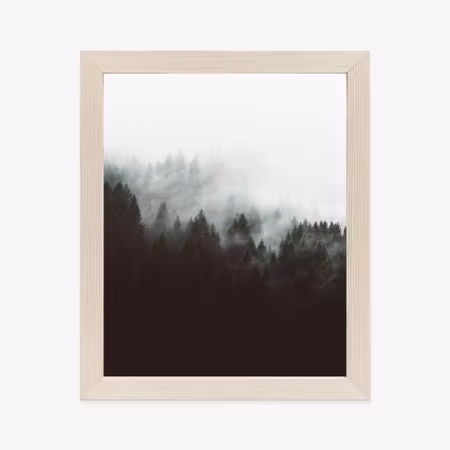 Poster med ram - Dark forest landscape in the fog