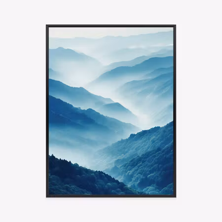 Poster med ram - Mountain landscape with forest in