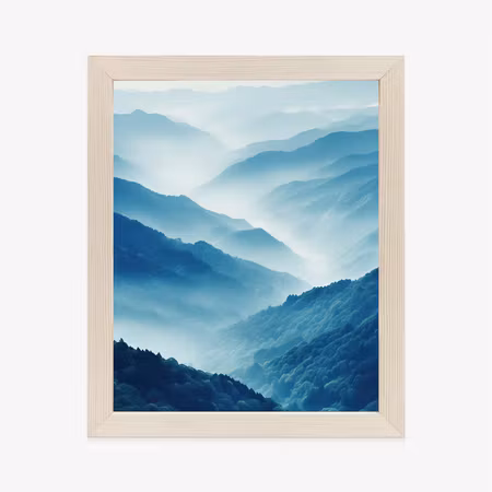 Poster med ram - Mountain landscape with forest in