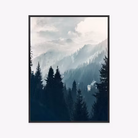 Poster med ram - Mountain forest in the morning