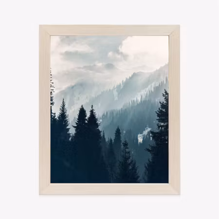 Poster med ram - Mountain forest in the morning