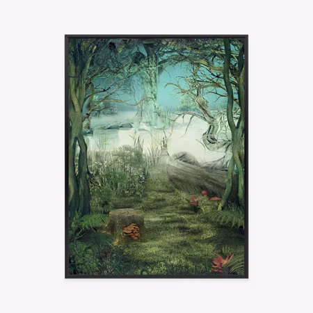 Poster med ram - Illustration of a green forest