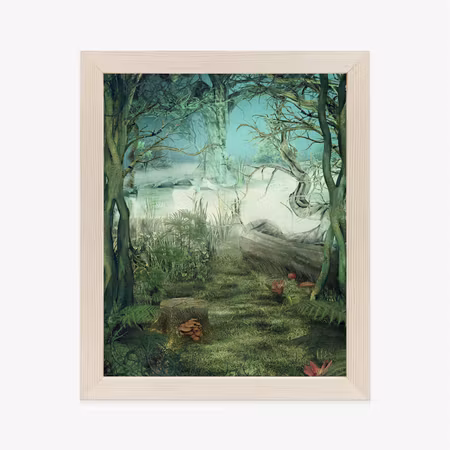 Poster med ram - Illustration of a green forest