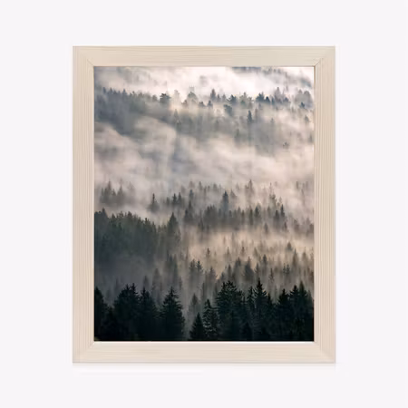 Poster med ram - Morning fog over the mountain