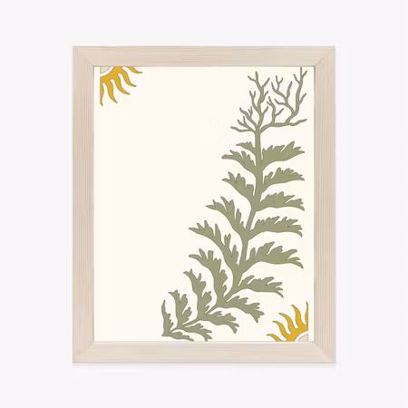 Poster med ram - Leaves and twigs with roots