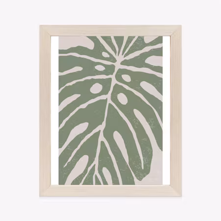 Poster med ram - Green monstera leaf