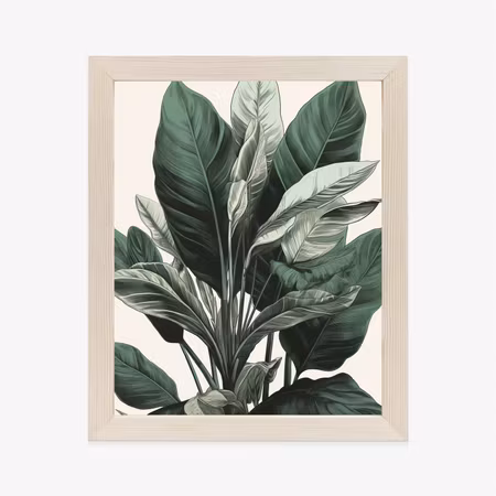 Poster med ram - Green philodendron plant