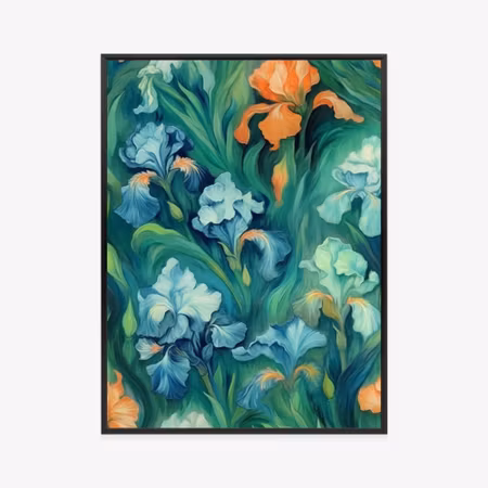 Poster med ram - Colorful irises flowers