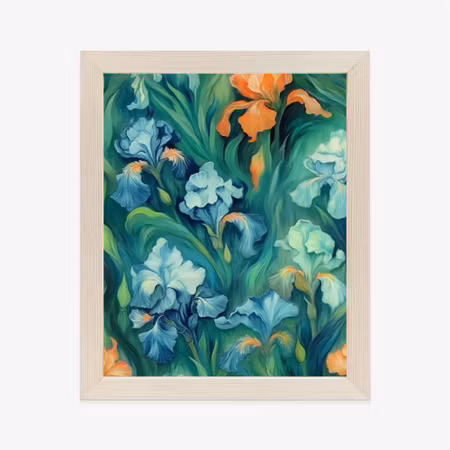Poster med ram - Colorful irises flowers