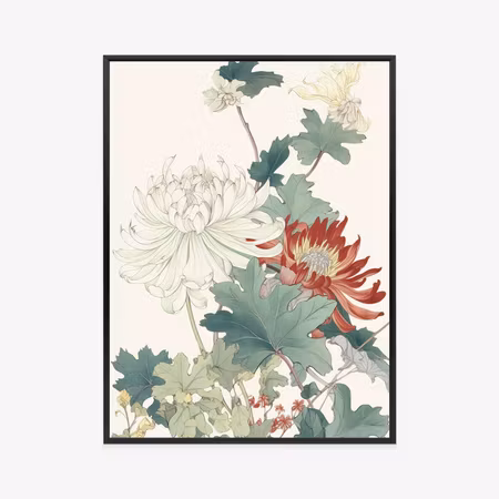 Poster med ram - A bouquet of flowers on a light