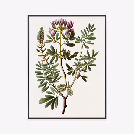 Poster med ram - Astragalus with purple flowers