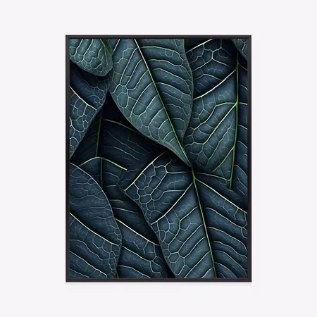 Poster med ram - Dark green d tropical leaves