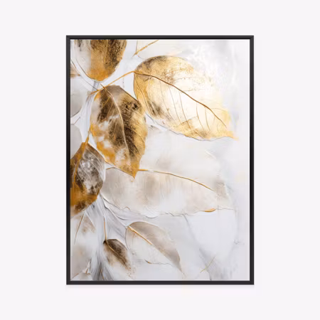 Poster med ram - Golden leaves on the branch