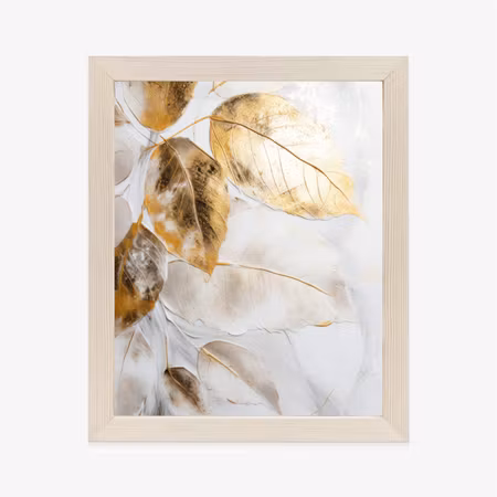 Poster med ram - Golden leaves on the branch