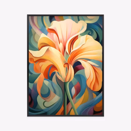 Poster med ram - Iris on a colorful abstract