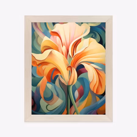 Poster med ram - Iris on a colorful abstract
