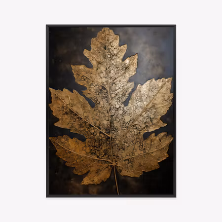 Poster med ram - Gold leaf in vintage style on a