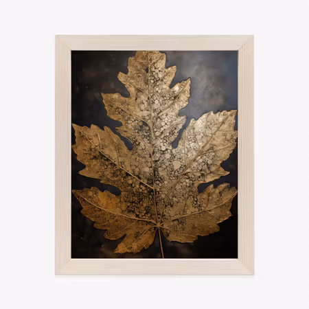 Poster med ram - Gold leaf in vintage style on a