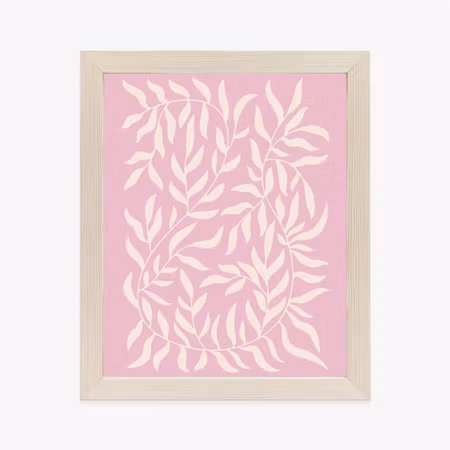 Poster med ram - Minimalist plants on a pink