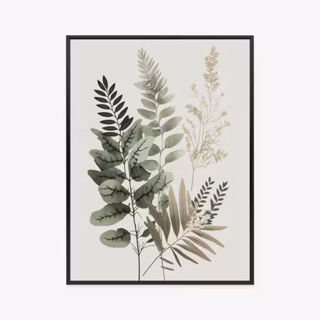 Poster med ram - Watercolor plant twigs with