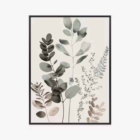 Poster med ram - Plant twigs painted with