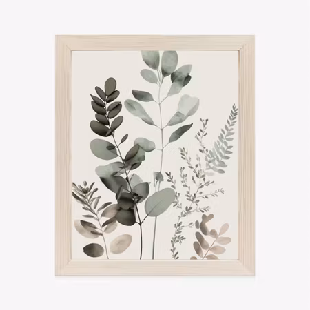 Poster med ram - Plant twigs painted with