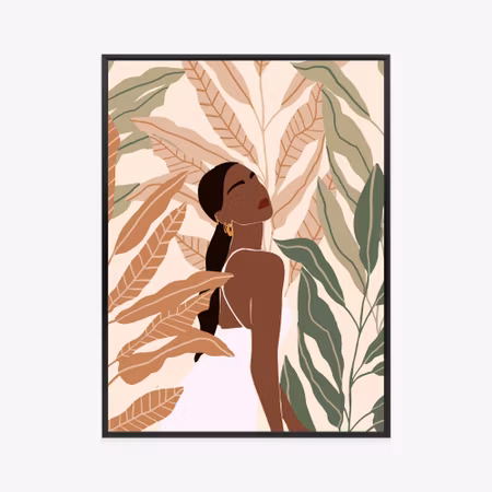 Poster med ram - Dark-skinned woman and tropical