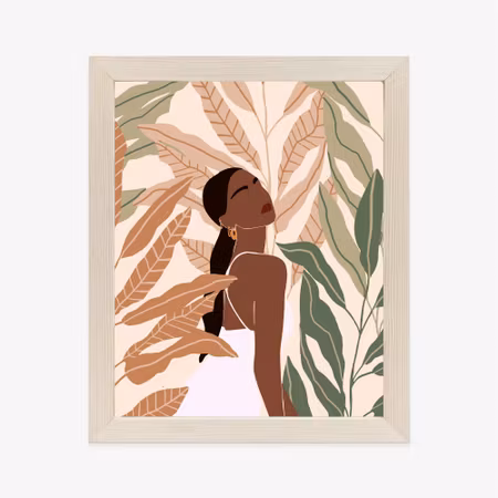 Poster med ram - Dark-skinned woman and tropical