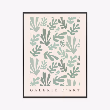 Poster med ram - Retro botanical pattern inspired