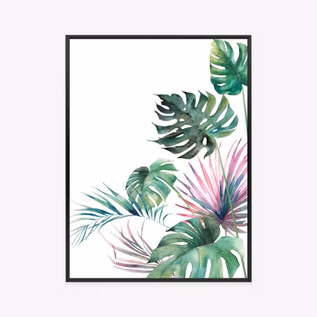 Poster med ram - Botanical pattern of watercolor