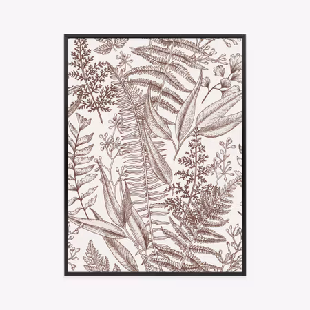 Poster med ram - Field vegetation in vintage style
