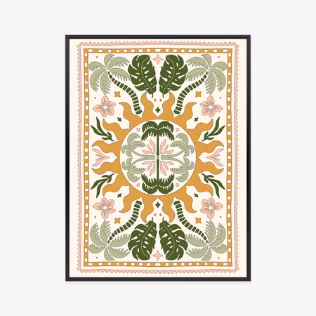 Poster med ram - Wild flowers and leaves in the