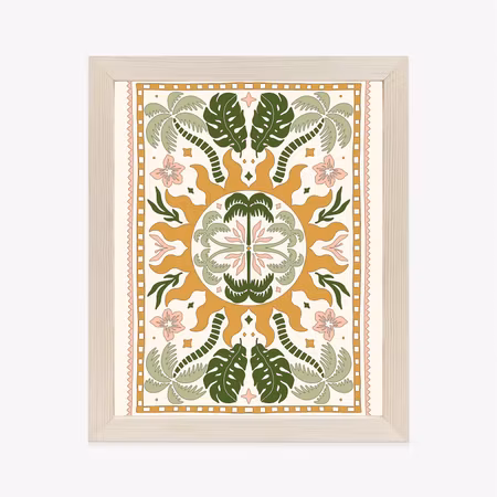 Poster med ram - Wild flowers and leaves in the